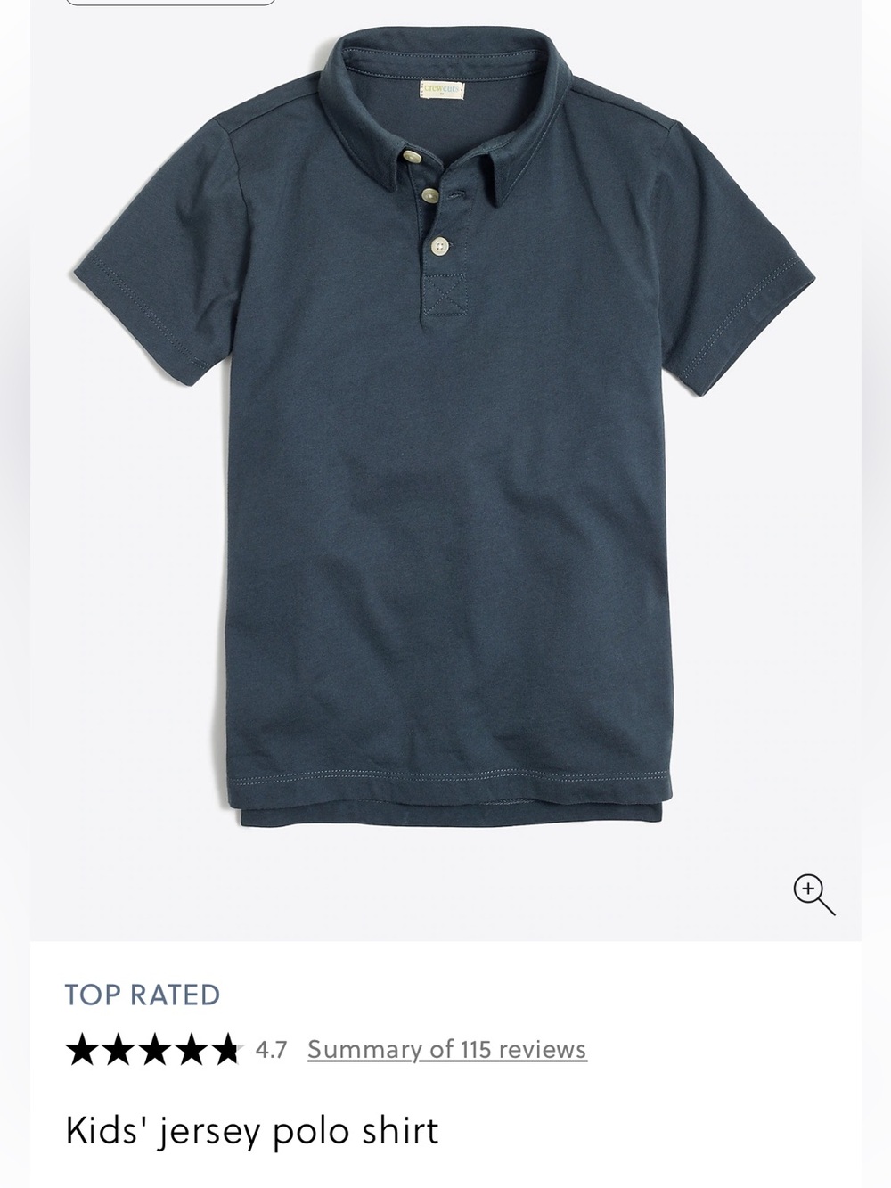 J.Crew Factory Crewcuts Navy Short-Sleeve Polo Shirt